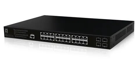 LevelOne GEP-2861 / Switch / 24x Gigabit PoE+ / 4X SFP / 390W PoE / Managed L2 / 19"