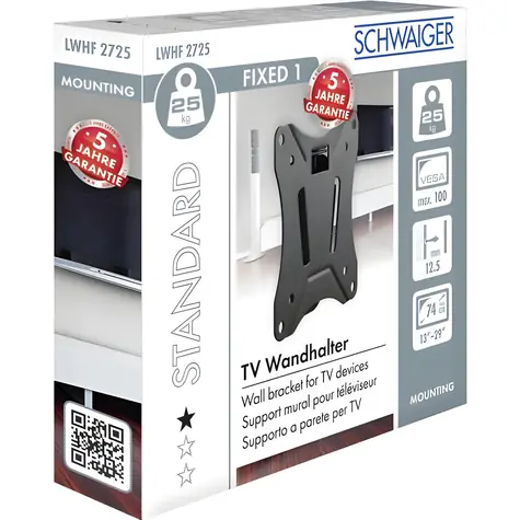 Schwaiger LWHF2725 schwarz / TV-Wandhalterung / 13" - 29" / VESA / max. 25 kg