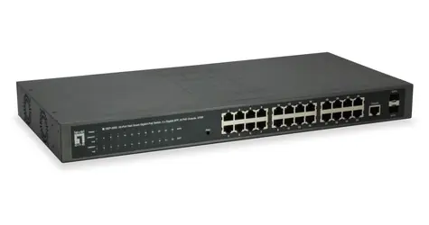 LevelOne GEP-2652 / Switch / 24x GE PoE+ / 2x SFP / 370 W PoE / Managed L2 / 19"