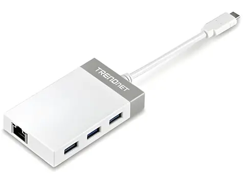 Trendnet TUC-ETGH3 / USB-C-Hub / Gigabit-Ethernet / 3x USB 3.0