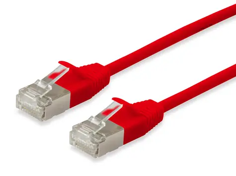 Equip Cat6A SlimFlex rot / Patchkabel / F/FTP / LSZH / 0,25 m / PoE+