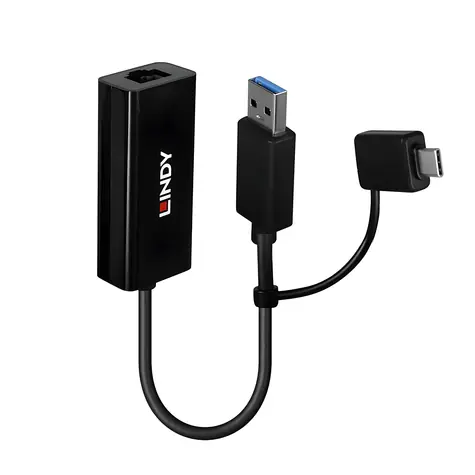 Lindy 43412 / Netzwerkadapter / USB 3.2 Gen 1 / Gigabit-Ethernet / RJ-45 / ASIX AX88179