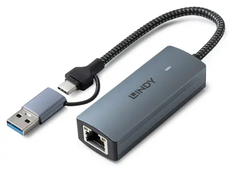 Lindy 43415 USB-C / Netzwerkadapter / USB 3.2 Gen 2 / RJ45 / 5 Gbit/s