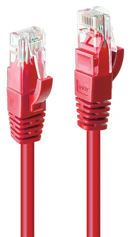 Lindy Patchkabel Cat6 rot / Patchkabel / U/UTP / RJ45-RJ45 / Plug & Play / 0,3 m