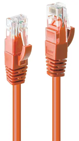 Lindy Patchkabel Cat6 orange / Patchkabel / U/UTP / RJ45-RJ45 / 0,3 m