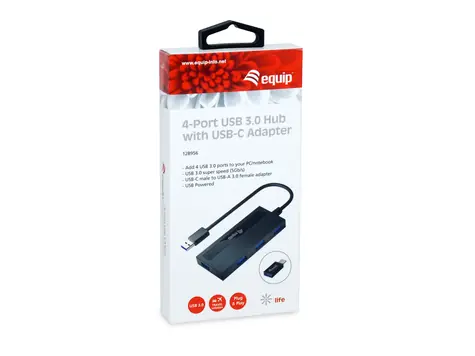 Equip mit einem USB-Hub (4X USB-A / USB 3.2 Gen 1 5 Gbit/s / USB-C-Adapter)