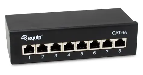 Equip 326621 schwarz / Patchpanel / Cat6a / 8 Ports / 10 Gbit/s / geschirmt