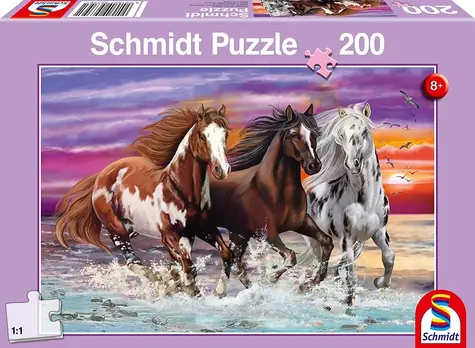 Schmidt Puzzle Drei Wildpferde / 200 Teile