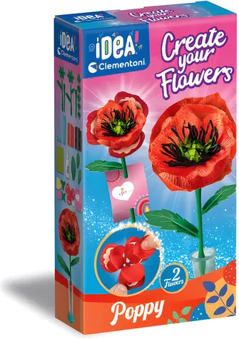 Clementoni IDEA Kreativset Blumenfabrik: Mohnblume / ab 8 Jahren