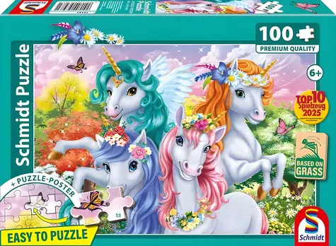 Schmidt Puzzle mit Einhörnern / 100 Teile / 36,1 x 24,3 cm