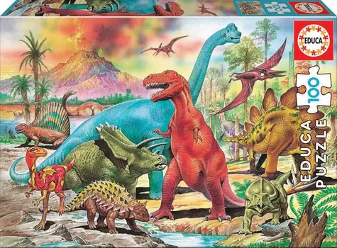 Educa Puzzle Dinosaurier / 100 Teile / 40 x 28 cm