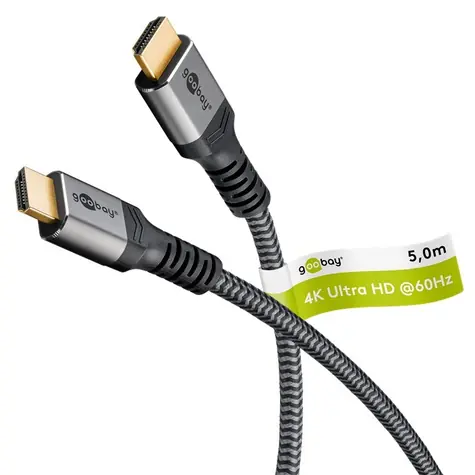 Goobay HDMI-Kabel High Speed 5 m grau / Kabel / Ethernet
