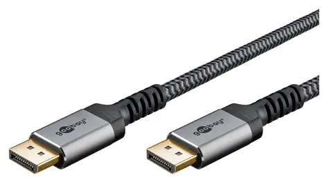 Goobay DisplayPort 3M graues Kabel / DisplayPort - DisplayPort / 2.0/2.1 / 54 Gbit/s