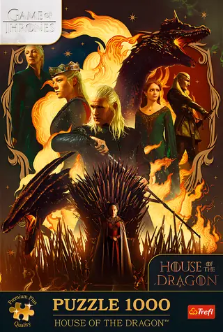 Trefl Puzzle Premium PLUS Game of Thrones: Haus des Drachen / 1000 Teile / 48 x 68,3 cm / Kinder und Erwachsene