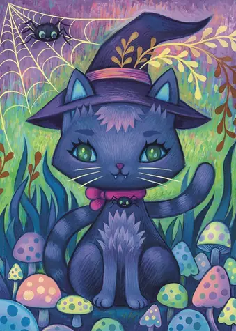 HEYE Puzzle Dreaming: Hexenkatze / 1000 Teile / 50 x 70 cm