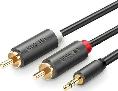 Ugreen 10513 Kabel Klinkenstecker 3,5 mm - 2x Cinch schwarz / Audiokabel / 5 m