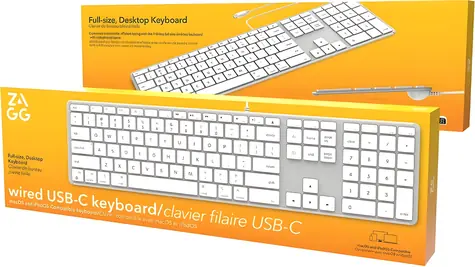 ZAGG Tastatur für Apple , weiß / Tastatur / USB-C-Kabel / CZ/SK