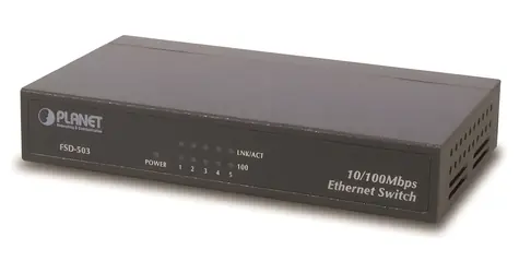 Planet FSD-503 / Switch / 5x 10/100 Mbps / Metall / lüfterlos