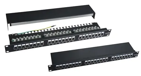 Xtendlan Patchpanel, geschirmt, Cat5e Dual / Patchpanel / 19" / 24 Ports / Jumper / vergoldete Kontakte