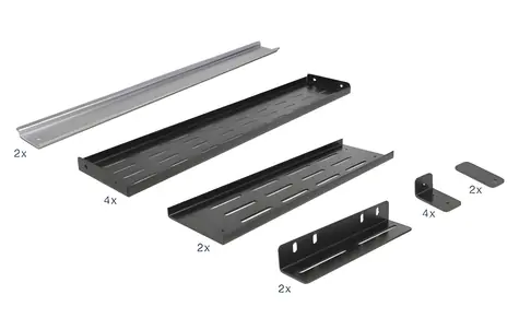DeLock DIN-Schienenhalterung 42632 schwarz / DIN-Schienenhalterung / 19" / 4 HE / Metall