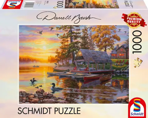 Schmidt Puzzle Bootswerft mit Kanus / 1000 Teile / ab 12 Jahren