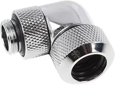 Alphacool Eiszapfen 13 mm Chrom / HardTube-Anschluss / 90° / G1/4" / Messing- und Acrylrohre