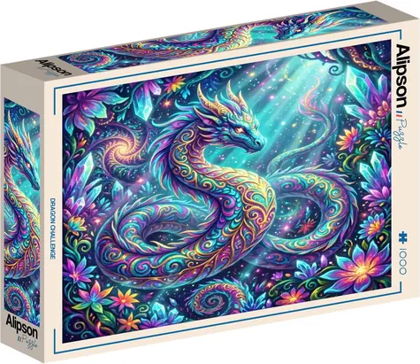 ALIPSON Quadratisches Puzzle „Drachenherausforderung“ / 1000 Teile / 63,5 x 63,5 cm