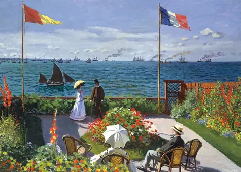 GRAPHICS Puzzle Garten in Sainte-Adresse und Mohnfeld / 2x500 Teile