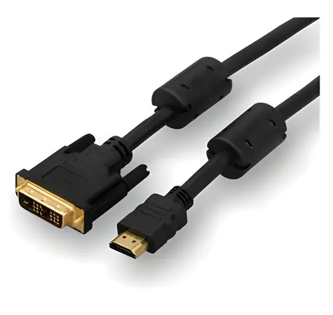 Logo DVI (18+1) M - HDMI M 2m schwarz / Videokabel / FullHD 60Hz / vergoldete Anschlüsse / abgeschirmt