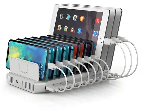 Unitek Y-2172 weiß / Ladestation / 10x USB-A / 96W