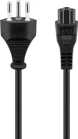 Goobay 93960 schwarz / Netzkabel / Schweizer Stecker Typ J - C5 / 1,8 m