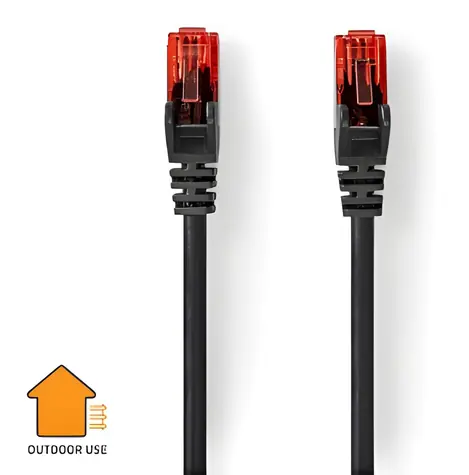 Nedis CAT6 20 m schwarz / Netzwerkkabel / U/UTP / Außenbereich / RJ45 / PVC