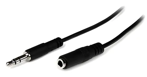 StarTech schwarzes Verlängerungskabel / 3,5-mm-Klinkenstecker auf 3,5-mm-Klinkenstecker / 1 m
