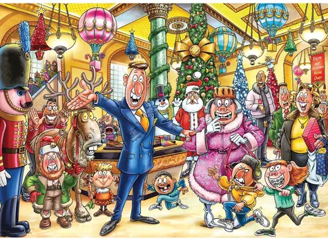 Jumbo-Puzzle WASGIJ Weihnachten 21: Fröhliche Weihnachtsverwandlungen! / 2 x 1000 Teile / ab 12 Jahren