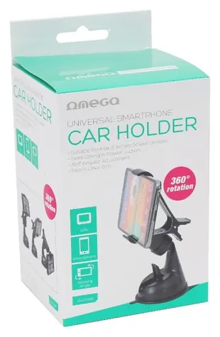 Omega Avocado schwarz / Autohalterung / Universal / Saugnapf für Glas