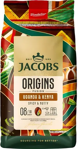 Jacobs Kaffeebohnen Uganda & Kenia Espresso 1 kg / Geschmacksintensität 8/10