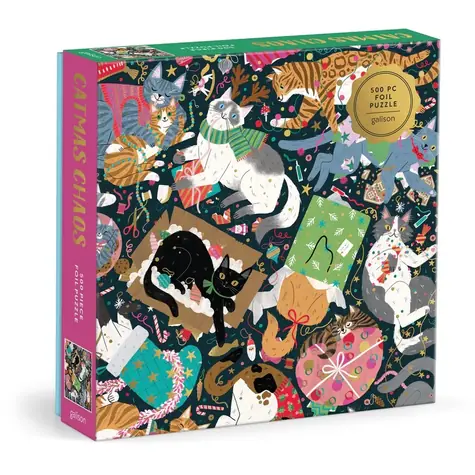 Galison Folienpuzzle Weihnachtskatzen / 500 Teile / ab 8 Jahren