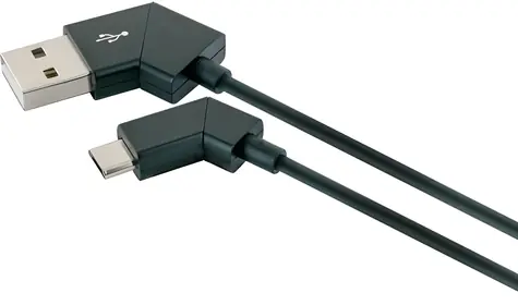 Schwaiger USB-A auf Micro-USB-Kabel schwarz / USB-Kabel / 1,2 m / USB 2.0 / drehbare Anschlüsse