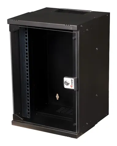 Equip ECO 300x300mm schwarz / Wandschrank 10" / 9HE / Glastür / Tiefe 300 mm