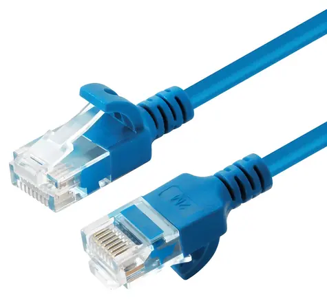 MicroConnect CAT6a U/UTP Slim 0,15 m blau / Patchkabel / RJ-45