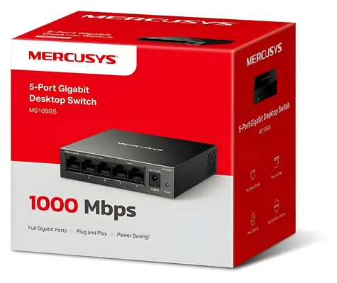 Mercusys MS105GS / Switch / 5x Gigabit / Desktop / Lüfterlos