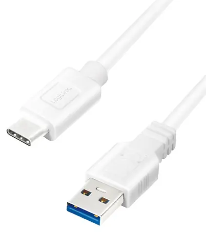 LogiLink USB-C weiß / Kabel USB-C / USB-C (Stecker) - USB-A (Stecker) / 3 m / USB 3.2 Gen 1 / 5 Gbit/s