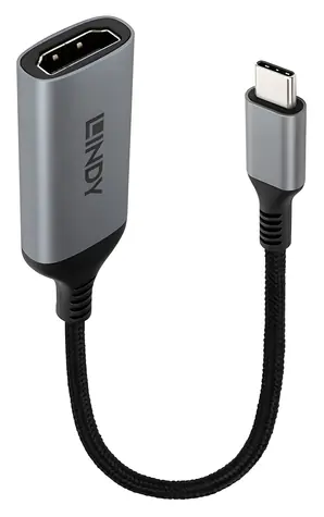 Lindy 43428 grau / USB-C-zu-HDMI-Konverter / 8K 60 Hz / 240 Hz / HDCP 2.2