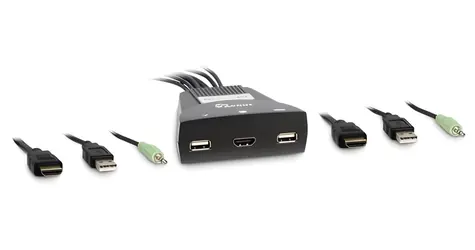 Inter-tech LS-21HA schwarz / KVM-Switch / 2 Ports / HDMI / USB / 2K Ultra HD