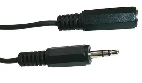 Schwaiger schwarzes Verlängerungskabel / 3,5-mm-Klinkenstecker (M) - 3,5-mm-Klinkenstecker (F) / 5 m