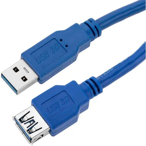 Techly Verlängerungskabel USB-A (Stecker) - USB-A (Buchse) blau / Verlängerungskabel / USB 3.2 Gen 1 / 5 Gbit/s / 0,5 m