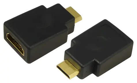 LogiLink Adapter Mini-HDMI (M) - HDMI (F) schwarz / Adapter / 8,16 Gbit/s / vergoldete Anschlüsse