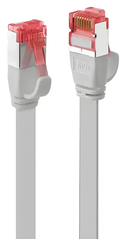 Lindy Patchkabel Cat6 U/FTP flach grau / Patchkabel / 3 m / RJ-45 / Geschirmt