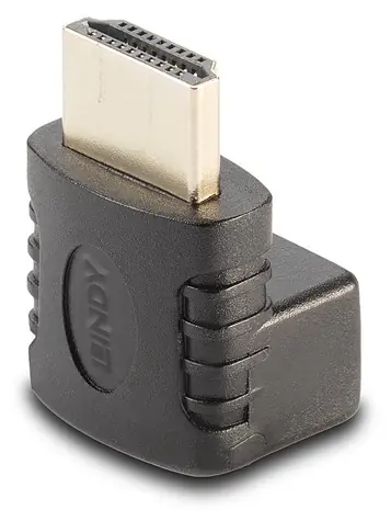Lindy HDMI-Adapter 90° nach unten, schwarz / Adapter / HDMI (M) - HDMI (F) / vergoldete Anschlüsse / 4K UHD 60 Hz