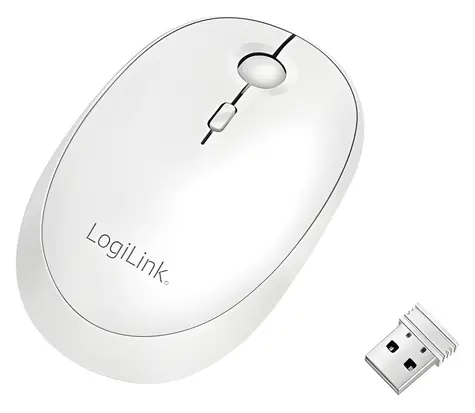 LogiLink Kabellose Maus weiß / Kabellose Maus / 800/1200/1600 DPI / Bluetooth 4.0 / 2,4 GHz